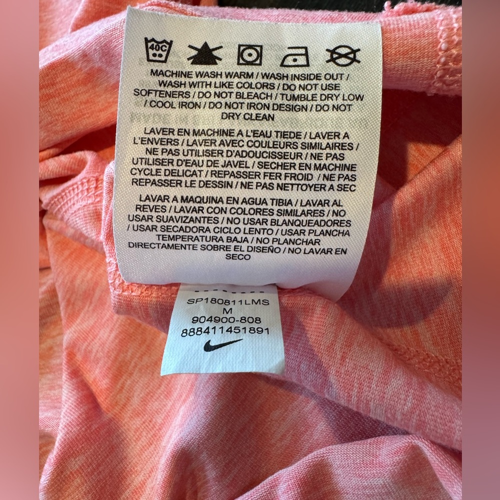Nike Dri Fit Women's Long Sleeve Running Top Pink Size Medium - Picture 9 of 10